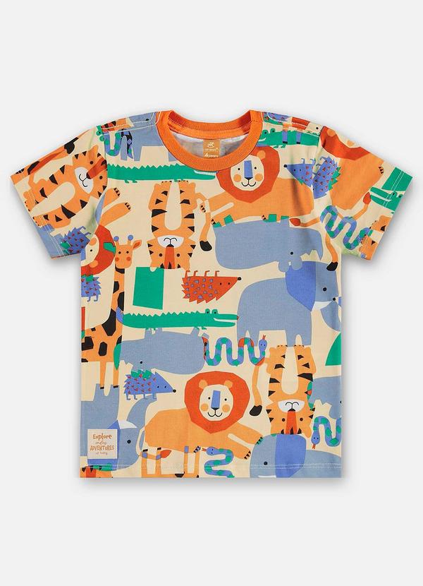 Up Baby - Camiseta Infantil Menino Algodão Bege 3