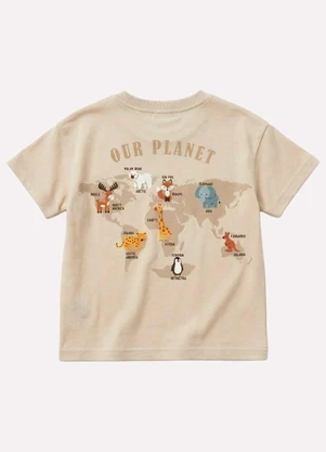 Kyly - Camiseta Infantil Menino Animais Bege - KYLY