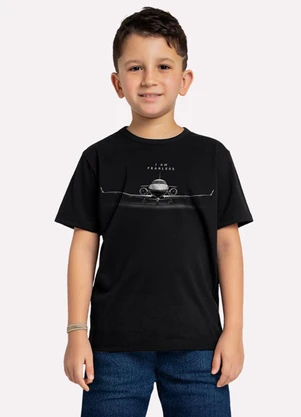Kyly - Camiseta Infantil Menino Avião Preto - KYLY