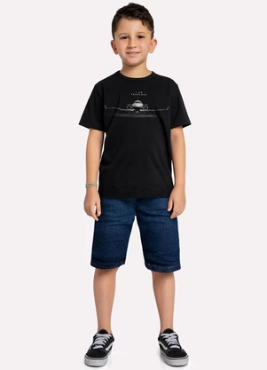 Kyly - Camiseta Infantil Menino Avião Preto - KYLY