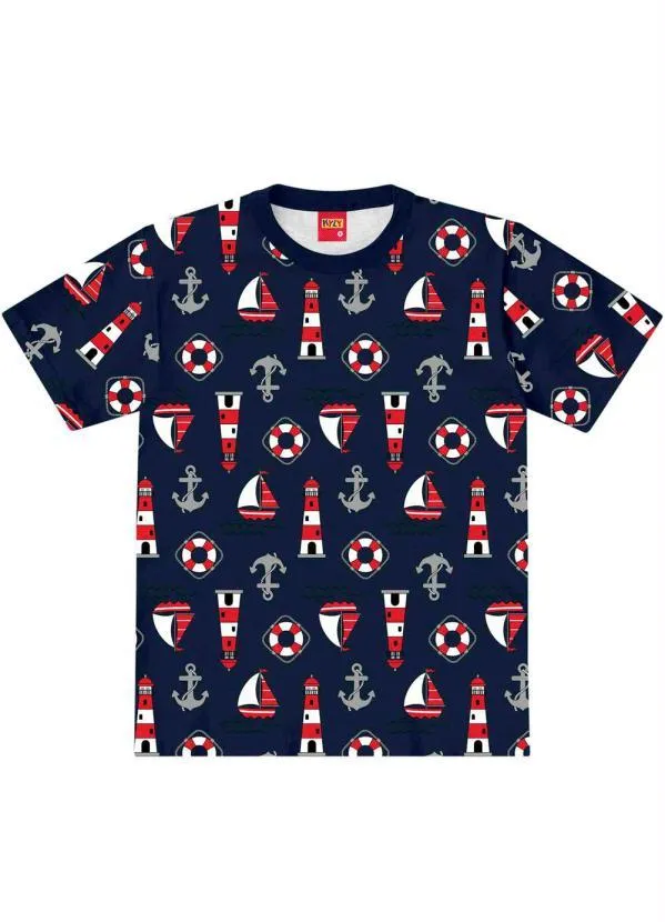 Kyly - Camiseta Infantil Menino Azul