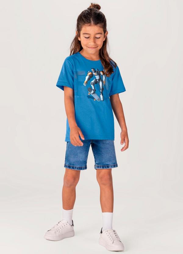 Brandili - Camiseta Infantil Menino Azul