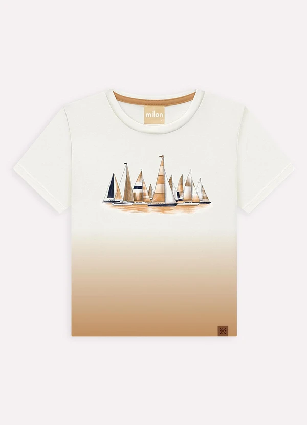 Milon - Camiseta Infantil Menino Barcos Off White 3