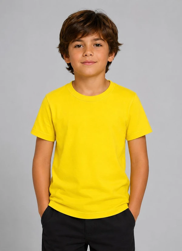 Rovi Kids - Camiseta Infantil Menino Básica Amarelo