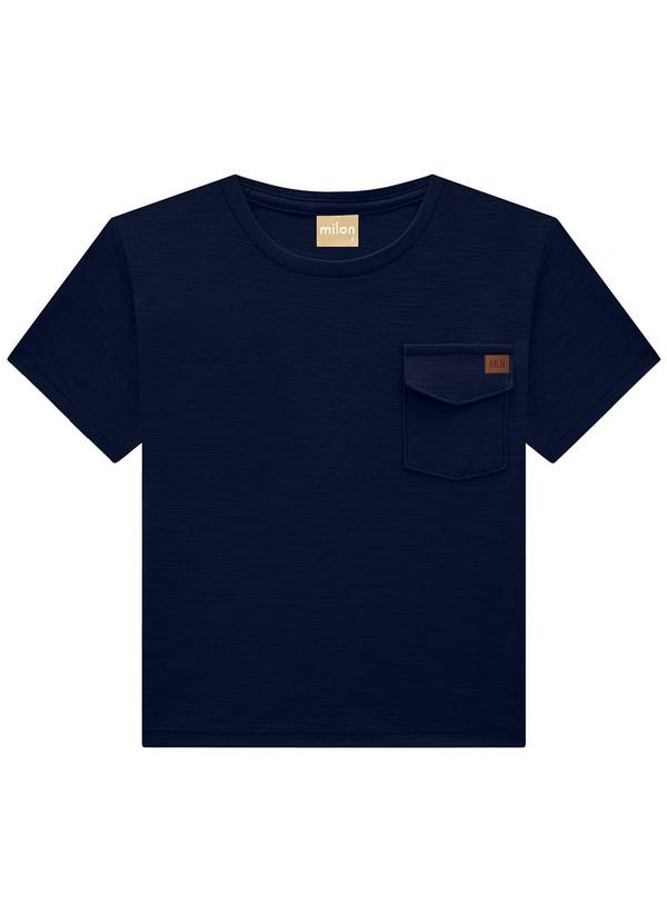 Milon - Camiseta Infantil Menino Básica Azul Marinho