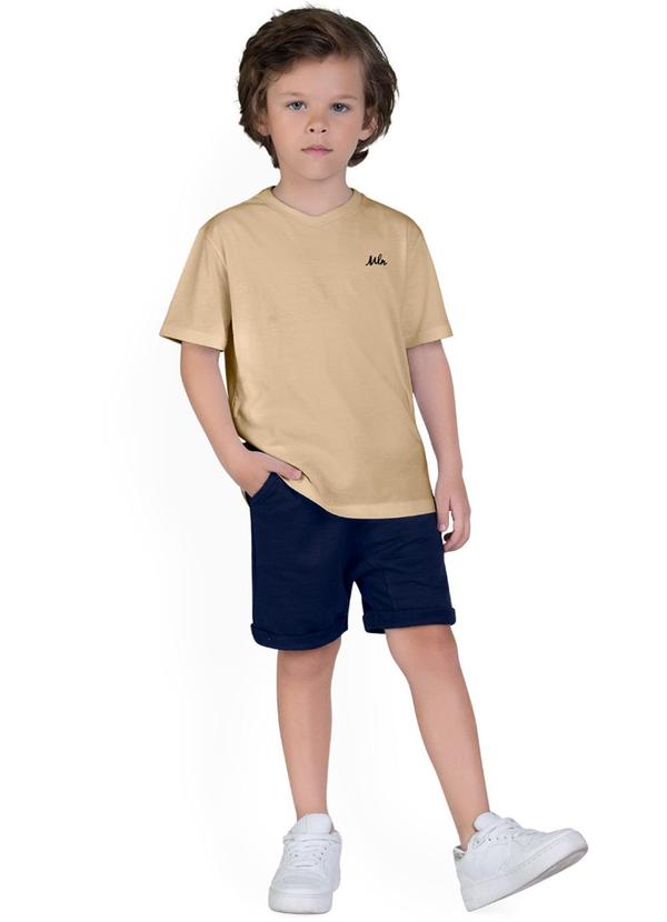 Milon - Camiseta Infantil Menino Básica Bege 3