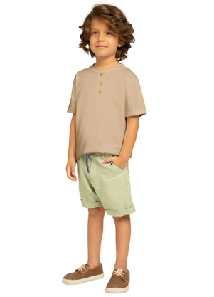 Milon - Camiseta Infantil Menino Básica Bege - MILON
