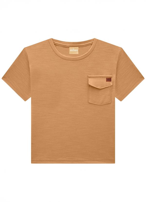 Milon - Camiseta Infantil Menino Básica Bege