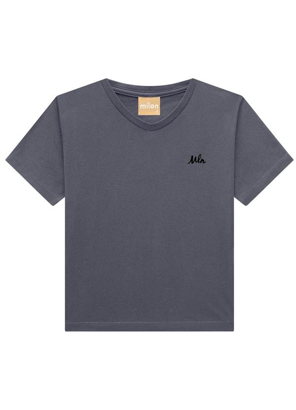 Milon - Camiseta Infantil Menino Básica Cinza