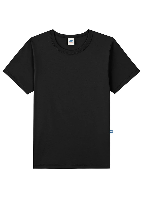 Marlan - Camiseta Infantil Menino Básica Meia Malha Preto