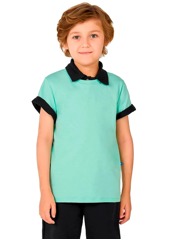 Marlan - Camiseta Infantil Menino Básica Meia Malha Verde