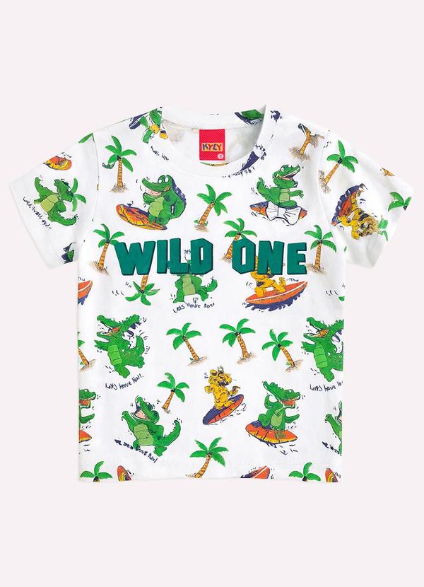 Kyly - Camiseta Infantil Menino Bichinhos Branco