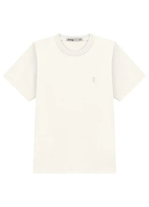 Ioluig - Camiseta Infantil Menino Bordado em Algodão Bege - IOLUIG