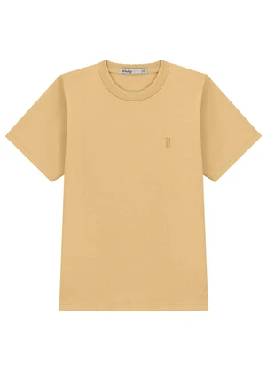 Ioluig - Camiseta Infantil Menino Bordado em Algodão Bege - IOLUIG
