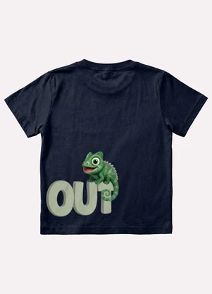 Kyly - Camiseta Infantil Menino Camaleão Azul - KYLY