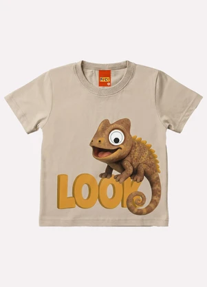 Kyly - Camiseta Infantil Menino Camaleão Bege - KYLY