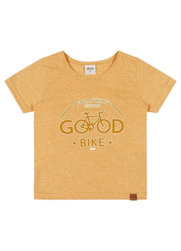 Elian - Camiseta Infantil Menino Casual Elian Amarelo