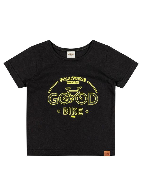 Elian - Camiseta Infantil Menino Casual Elian Preto