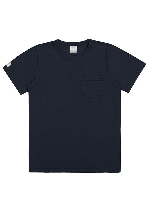 Alakazoo - Camiseta Infantil Menino com Textura e Bolso Preto