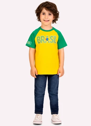 Kyly - Camiseta Infantil Menino Copa do Mundo Amarelo - KYLY