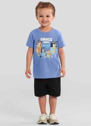 Brandili - Camiseta Infantil Menino da Bluey em Puff Azul - BRANDILI