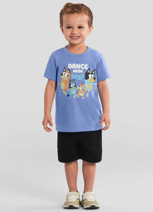 Brandili - Camiseta Infantil Menino da Bluey em Puff Azul 2