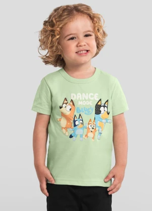 Brandili - Camiseta Infantil Menino da Bluey em Puff Verde - BRANDILI