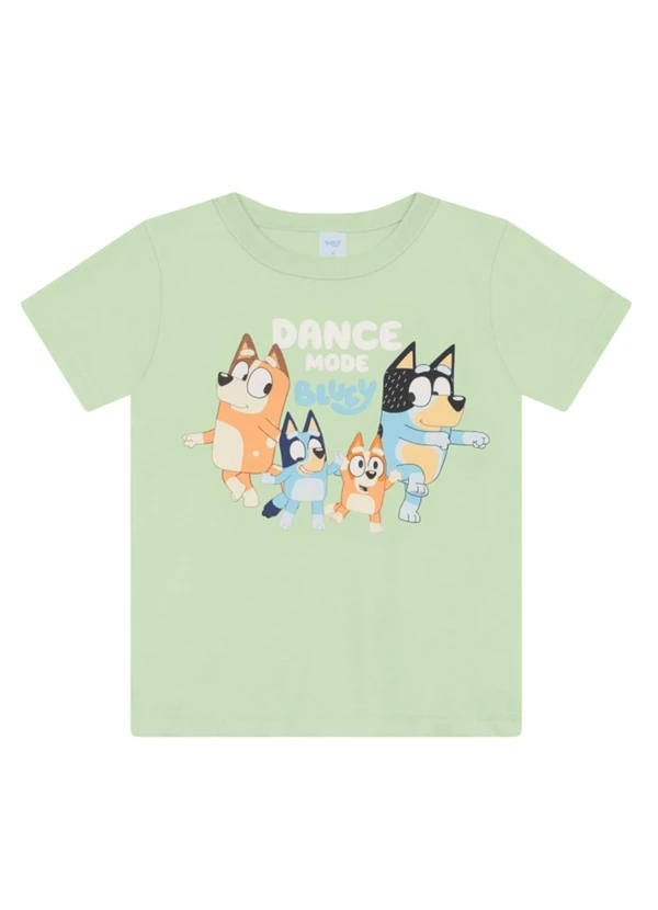 Brandili - Camiseta Infantil Menino da Bluey em Puff Verde 3