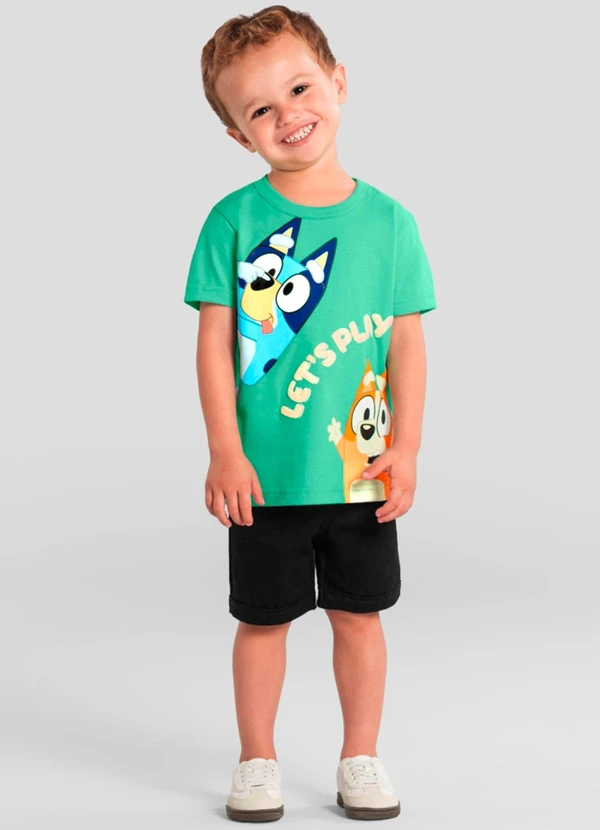 Brandili - Camiseta Infantil Menino da Bluey Verde 2