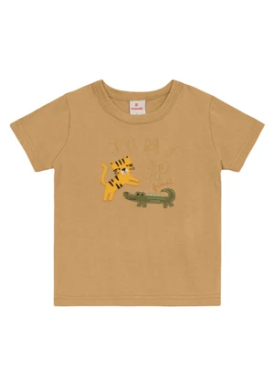 Brandili - Camiseta Infantil Menino de Bichinhos Marrom - BRANDILI