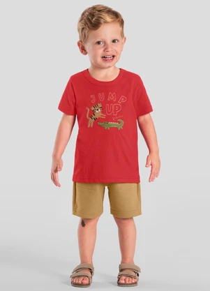 Brandili - Camiseta Infantil Menino de Bichinhos Vermelho - BRANDILI
