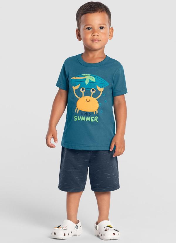 Brandili - Camiseta Infantil Menino de Caranguejo Azul 2