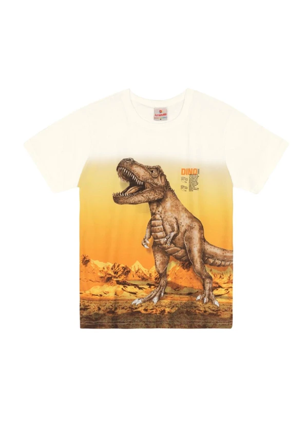 Brandili - Camiseta Infantil Menino de Dinossauro Bege 3