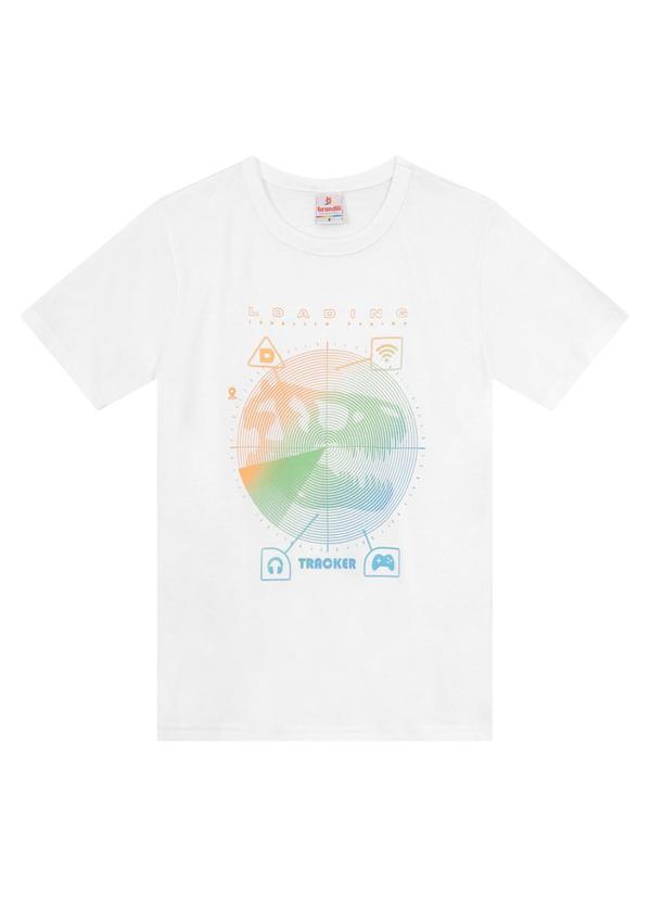 Brandili - Camiseta Infantil Menino de Dinossauro Branco