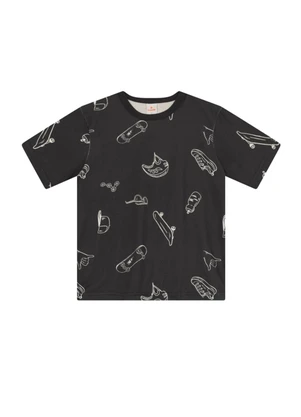 Brandili - Camiseta Infantil Menino de Dinossauro Cinza - BRANDILI