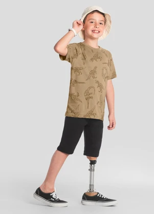 Brandili - Camiseta Infantil Menino de Dinossauro Marrom - BRANDILI