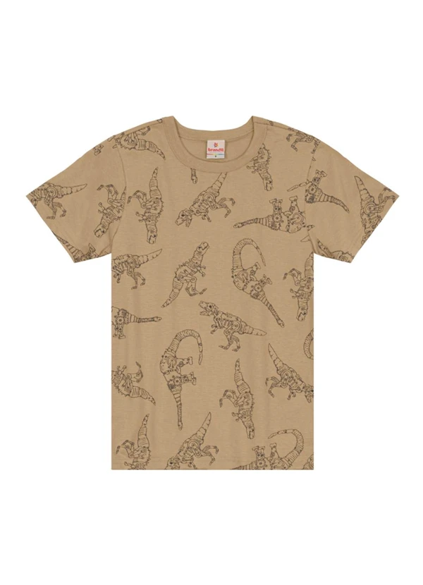 Brandili - Camiseta Infantil Menino de Dinossauro Marrom 3