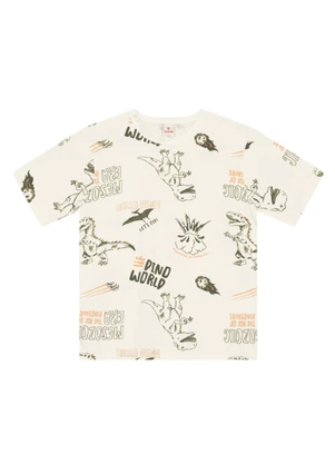 Brandili - Camiseta Infantil Menino de Dinossauro Natural - BRANDILI