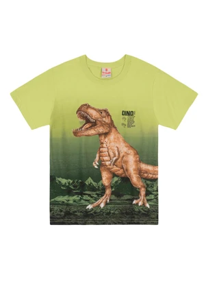 Brandili - Camiseta Infantil Menino de Dinossauro Verde - BRANDILI