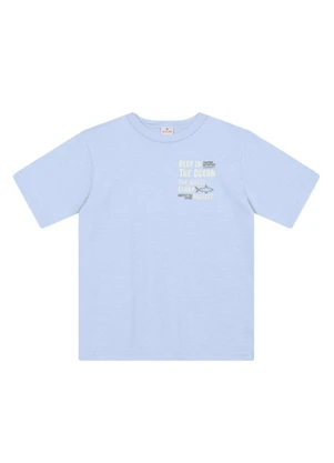 Brandili - Camiseta Infantil Menino de Tubarão Azul - BRANDILI