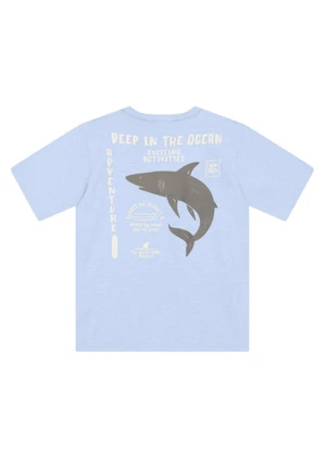 Brandili - Camiseta Infantil Menino de Tubarão Azul - BRANDILI