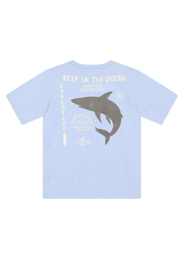 Brandili - Camiseta Infantil Menino de Tubarão Azul 2