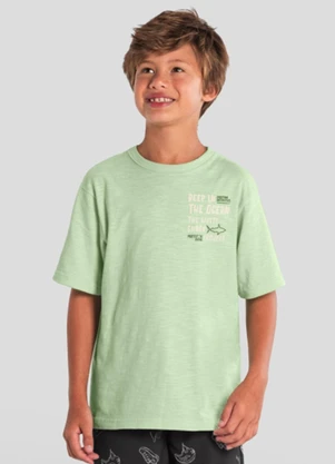 Brandili - Camiseta Infantil Menino de Tubarão Verde - BRANDILI