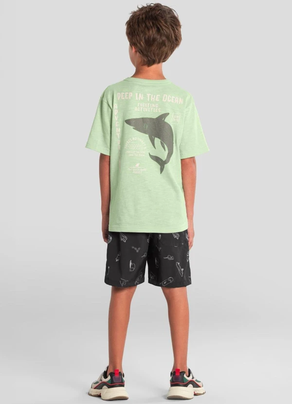 Brandili - Camiseta Infantil Menino de Tubarão Verde 4