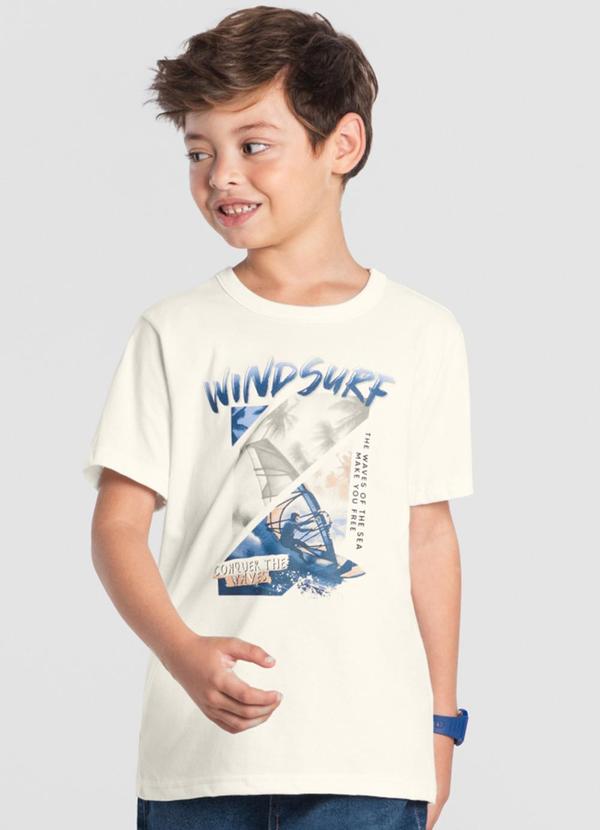 Brandili - Camiseta Infantil Menino de Windsurf Bege