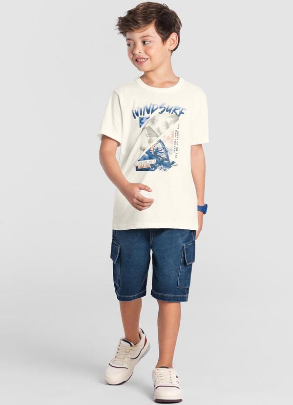 Brandili - Camiseta Infantil Menino de Windsurf Bege 2