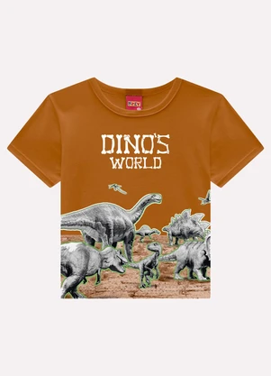 Kyly - Camiseta Infantil Menino Dinossauro Amarelo - KYLY