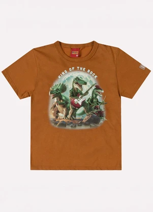 Kyly - Camiseta Infantil Menino Dinossauro Amarelo - KYLY