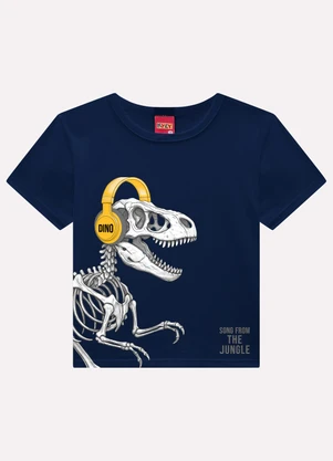 Kyly - Camiseta Infantil Menino Dinossauro Azul - KYLY