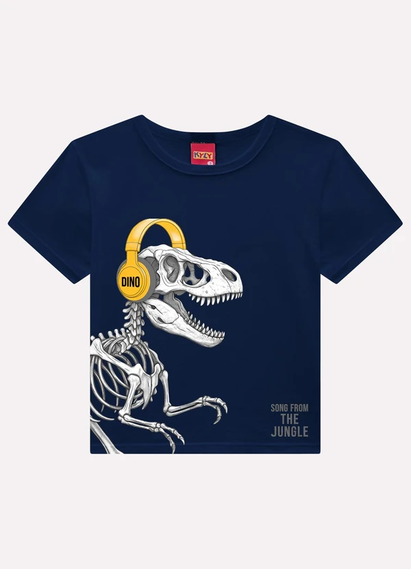 Kyly - Camiseta Infantil Menino Dinossauro Azul
